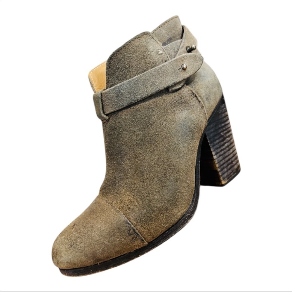 Rag & Bone Distressed Grayish Tan Suede Harrow Ankle Boots Size 7